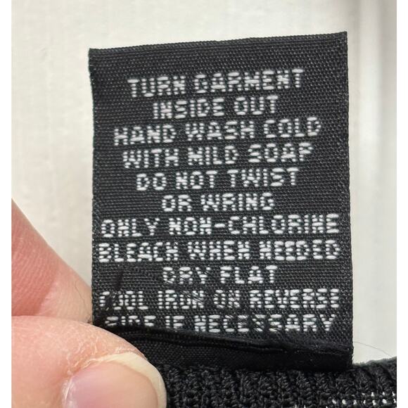 MTWT 9-5 Sweater, Black Rayon Blend Cardigan, Blocks of Color, Women's Size S - Picture 5 of 5